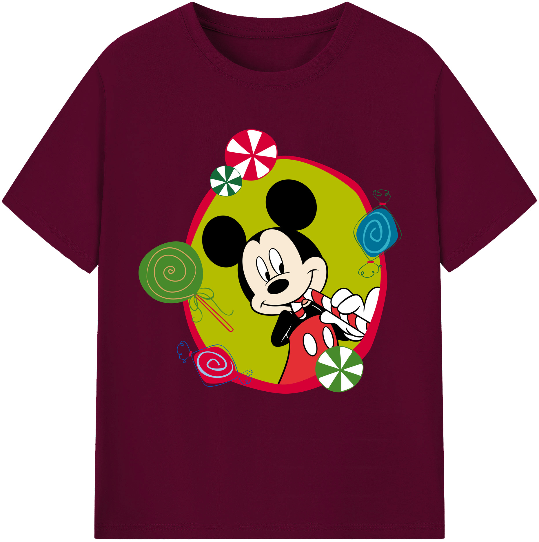 （画像用） ミッキーマウス Mickey Mouse レディースカジュアルプリントTシャツ（綿100％）